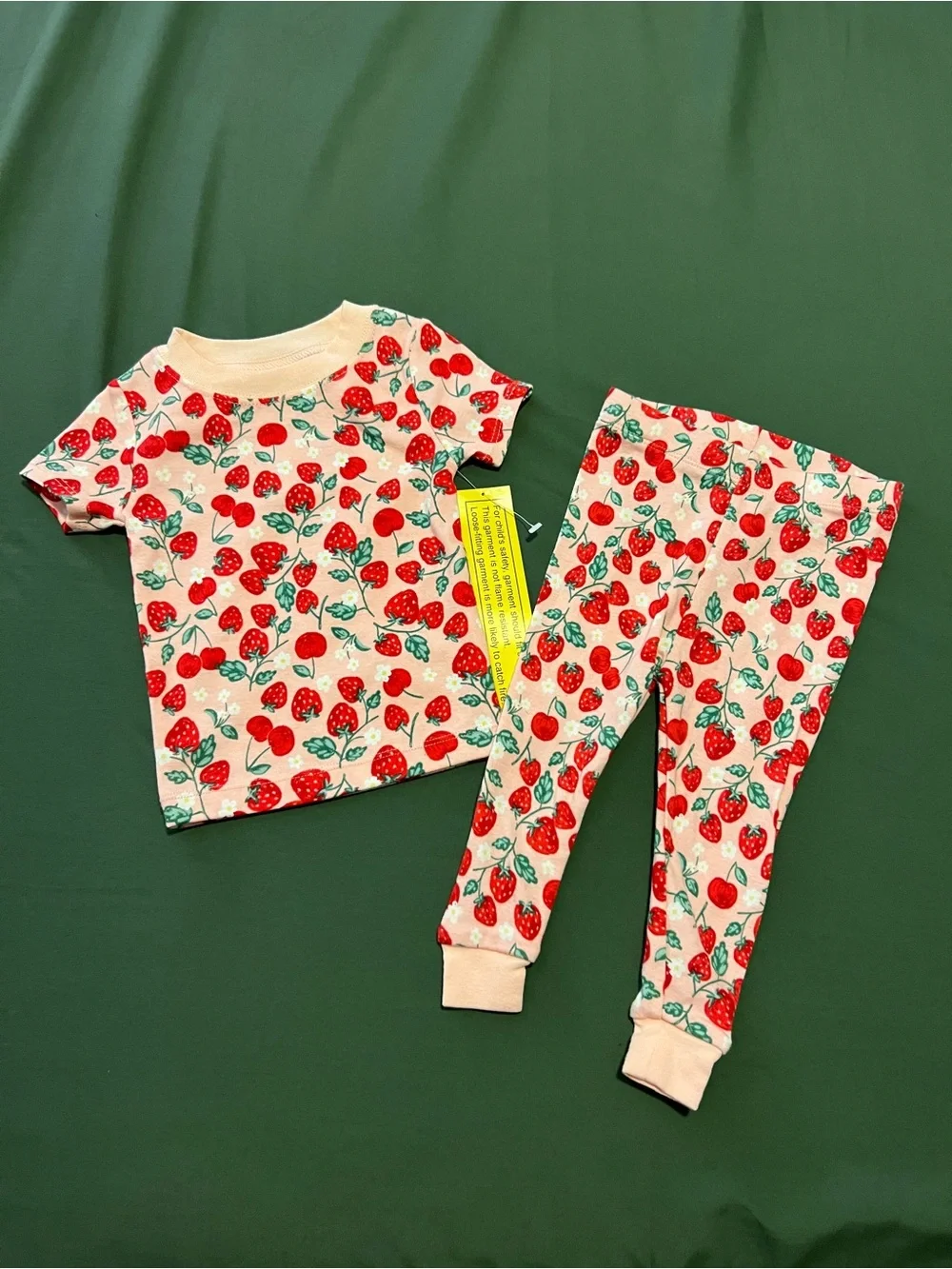 Strawberry Print Pajama Set Size 12M